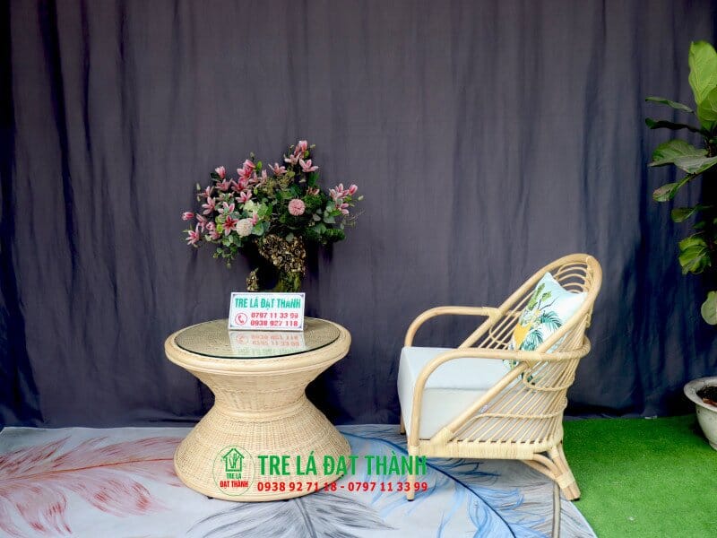 Bàn Ghế Mây Ngoài Trời - BGMNT005
